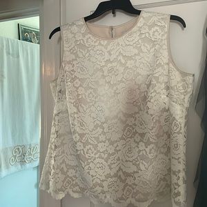 New Joanna Hope ivory lace lined top